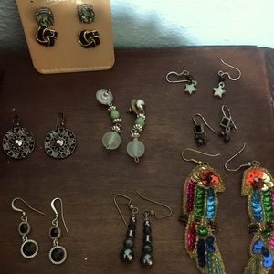 Nine vintage pairs of earrings